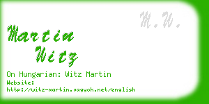 martin witz business card
